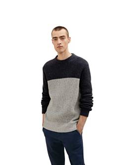 TOM TAILOR Herren 1033658 Strickpullover mit Colorblock, 30664 - Blue Grey Color Block Nep, 3XL von TOM TAILOR