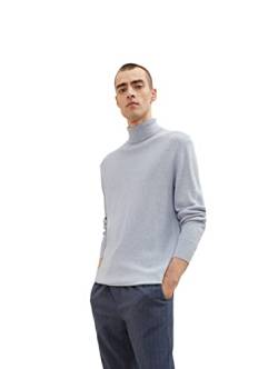 TOM TAILOR Herren 1033684 Basic Rollkragenpullover, 30312 - Light Grey Blue Melange, S von TOM TAILOR