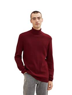 TOM TAILOR Herren 1033684 Basic Rollkragenpullover, 30315 - Burgundy Melange, L von TOM TAILOR