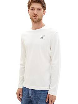 TOM TAILOR Herren 1034522 Longsleeve T-Shirt, 11186 - Blanc De Blanc White, XXL EU von TOM TAILOR