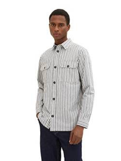 TOM TAILOR Herren 1034885 Hemd, 31171 - Navy Off White Stripe, L von TOM TAILOR