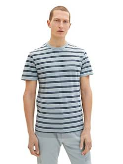 TOM TAILOR Herren 1035539 T-Shirt, 31460 - Ice Blue Multicolor Stripe, 3XL von TOM TAILOR