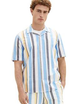 TOM TAILOR Herren 1036217 Hemd, 31778 - Blue Multicolor Big Stripe, L von TOM TAILOR