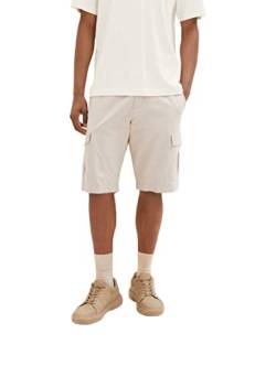 TOM TAILOR Herren 1036310 Cargo Bermuda Shorts, 31851-Desert Fawn White Chambray, 31 von TOM TAILOR