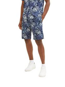 TOM TAILOR Herren 1036311 Regular Fit Chino Shorts, 31839-Navy Tonal Leaf Design, 32 von TOM TAILOR