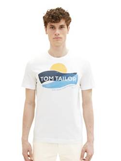 TOM TAILOR Herren 1036328 T-Shirt, 10332 - Off White, L von TOM TAILOR