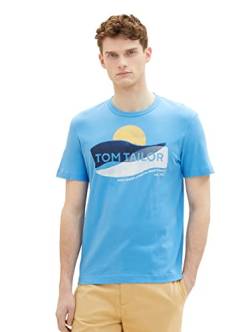 TOM TAILOR Herren 1036328 T-Shirt, 18395 - Rainy Sky Blue, L von TOM TAILOR