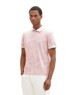 TOM TAILOR Herren 1036375 Poloshirt mit Palmen-Muster, 31802-Pink Tonal Big Leaf Design, 3XL von TOM TAILOR