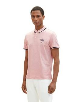 TOM TAILOR Herren 1036379 Poloshirt mit Palmen-Print, 11055-Morning Pink, L von TOM TAILOR