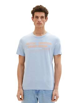 TOM TAILOR Herren 1036426 T-Shirt mit Print, 26320-Stonington Blue, XL von TOM TAILOR
