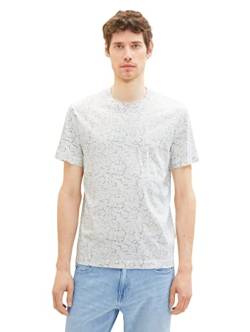 TOM TAILOR Herren 1036440 T-Shirt mit Muster, 31835-White Broken Structure Design, L von TOM TAILOR