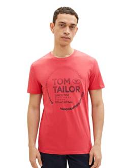 TOM TAILOR Herren 1036952 T-Shirt, 31045 - Soft Berry Red, M von TOM TAILOR