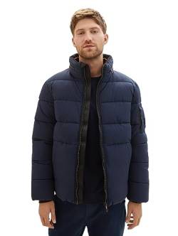 TOM TAILOR Herren 1037336 Puffer-Jacke mit Abnehmbarer Kapuze, 10668-sky Captain Blue, XXL von TOM TAILOR