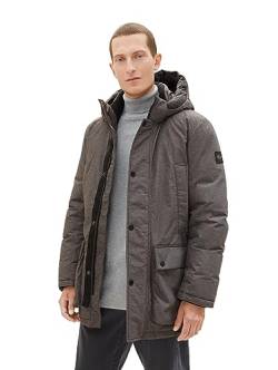 TOM TAILOR Herren 1037347 Arctic Winterpaka mit Abnehmbarer Kapuze, 13101-Grey Structure Puffer, XL von TOM TAILOR