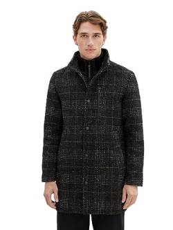 TOM TAILOR Herren 1037349 2-in-1 Wollmantel mit integrierter Innenjacke, 32524-dark Grey Wool Check, XL von TOM TAILOR