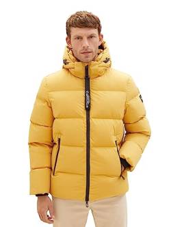 TOM TAILOR Herren 1037350 Recycled Down Puffer-Jacke mit Abnehmbarer Kapuze, 10533-golden Fall, XL von TOM TAILOR