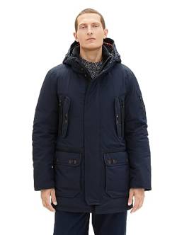 TOM TAILOR Herren 1037356 Winterparka mit Abnehmbarer Kapuze, 10668-sky Captain Blue, L von TOM TAILOR