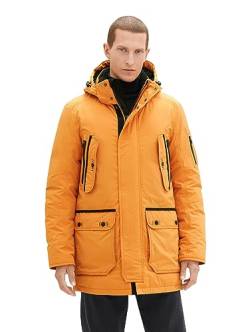 TOM TAILOR Herren 1037356 Winterparka mit Abnehmbarer Kapuze, 32243-tomato Cream orange, M von TOM TAILOR