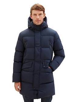 TOM TAILOR Herren 1037357 Recycled Down Puffer-Parka mit Abnehmbarer Kapuze, 10668-sky Captain Blue, L von TOM TAILOR