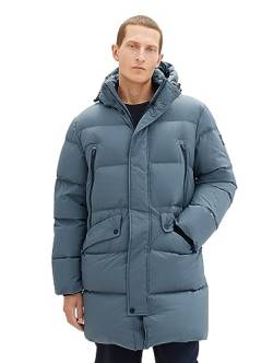 TOM TAILOR Herren 1037357 Recycled Down Puffer-Parka mit Abnehmbarer Kapuze, 32506-dusty Dark Teal, XXXL von TOM TAILOR