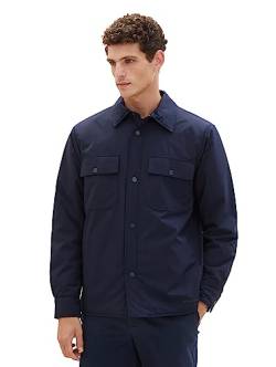 TOM TAILOR Herren 1037360 Lighweight Overshirt Jacke mit Super-Stretch, 10668-sky Captain Blue, M von TOM TAILOR