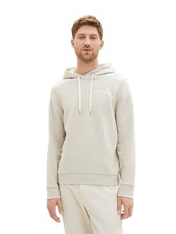 TOM TAILOR Herren 1037751 Sweatshirt Hoodie mit Logo-Print, 26199-beige Alfalfa, M von TOM TAILOR