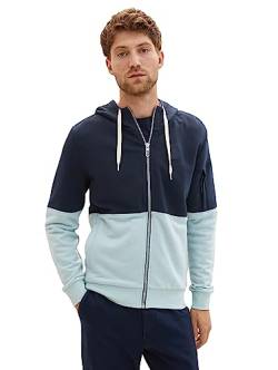 TOM TAILOR Herren 1037759 Colorblock Hoodie Sweatjacke, 10668-sky Captain Blue, M von TOM TAILOR