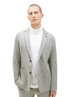 TOM TAILOR Herren 1037796 Jersey Piqué Sakko mit Stretch, 12035-Grey Heather Melange, 52 von TOM TAILOR