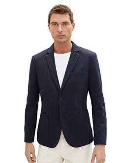 TOM TAILOR Herren 1037796 Jersey Piqué Sakko mit Stretch, 32850-blue Classic Melange, 52 von TOM TAILOR