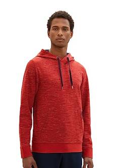 TOM TAILOR Herren 1037833 Basic Hoodie Optik, 32436-velvet red Soft Spacedye, S von TOM TAILOR