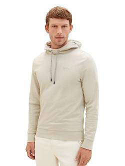 TOM TAILOR Herren 1037855 Basic Hoodie mit Logo-Print, 26199-beige Alfalfa, XL von TOM TAILOR