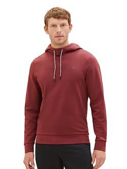 TOM TAILOR Herren 1037855 Basic Hoodie mit Logo-Print, 32220-burned Bordeaux red, M von TOM TAILOR