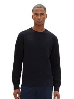 TOM TAILOR Herren 1037860 Basic Sweatshirt mit feiner Struktur, 10668-sky Captain Blue, M von TOM TAILOR