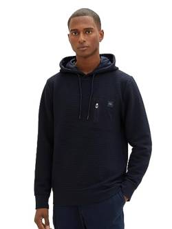 TOM TAILOR Herren 1037861 Hoodie mit feiner Struktur, 10668-sky Captain Blue, XL von TOM TAILOR