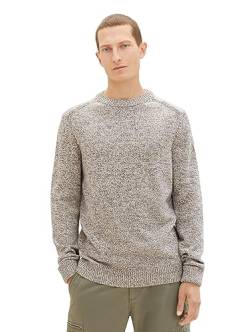 TOM TAILOR Herren 1038246 Basic Strick-Pullover aus Baumwolle, 32742-beige Navy Mouline, XXL von TOM TAILOR