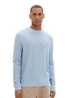 TOM TAILOR Herren 1038612 Basic Strickpullover aus Baumwolle, 13155-Daylight Blue Melange, XXXL von TOM TAILOR