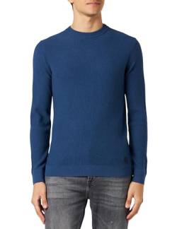 TOM TAILOR Herren 1038612 Basic Strickpullover aus Baumwolle, 32618-hockey Blue Dark Melange, M von TOM TAILOR