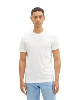 TOM TAILOR Herren 1038664 Basic T-Shirt, 10332-Off White, XXL von TOM TAILOR