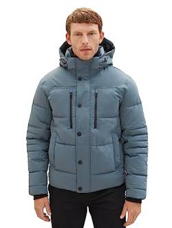 TOM TAILOR Herren 1038935 Winterjacke mit Abnehmbarer Kapuze, 32506-dusty Dark Teal, XL von TOM TAILOR