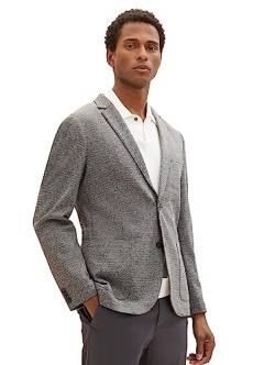 TOM TAILOR Herren 1039891 Jersey Sakko mit Reverskragen, 19393-grey Houndstooth, 56 von TOM TAILOR