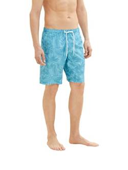 TOM TAILOR Herren Badeshorts mit Muster 1035051, 31477 - blue tibetan stone leaf design, M von TOM TAILOR