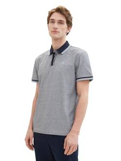 TOM TAILOR Herren Basic Piqué Poloshirt, 24571 - Navy White Two Tone Pique, S von TOM TAILOR