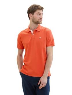 TOM TAILOR Herren Basic Piqué Poloshirt, marocco orange, L von TOM TAILOR