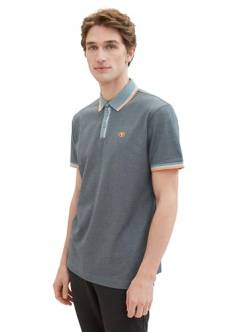 TOM TAILOR Herren Basic Piqué Poloshirt, navy grey mint twotone, S von TOM TAILOR