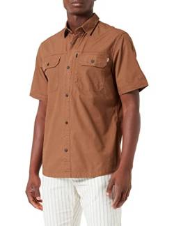 TOM TAILOR Herren Cargo Kurzarmhemd 1031048, 29467 - Coffee Liqueur Brown, L von TOM TAILOR