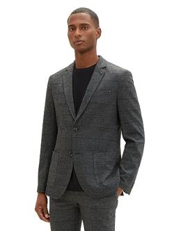 TOM TAILOR Herren Casual Sakko mit Reverskragen, grey black grindle check, 48 von TOM TAILOR