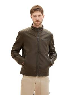 TOM TAILOR Herren Fake-Lederjacke im Biker-Style, 30513 - Buffalo Brown Fake Leather, M von TOM TAILOR