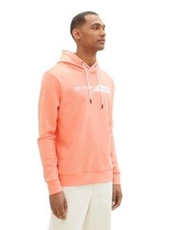 TOM TAILOR Herren Hoodie Sweatshirt mit Logo-Print, 12642 - Hazy Coral Rose, XXXL von TOM TAILOR