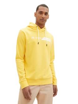 TOM TAILOR Herren Hoodie Sweatshirt mit Logo-Print, 34663 - Sunny Yellow, XXL von TOM TAILOR