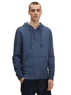 TOM TAILOR Herren Hoodie mit Knopfleiste 1030557, 10668 - Sky Captain Blue, XXL von TOM TAILOR